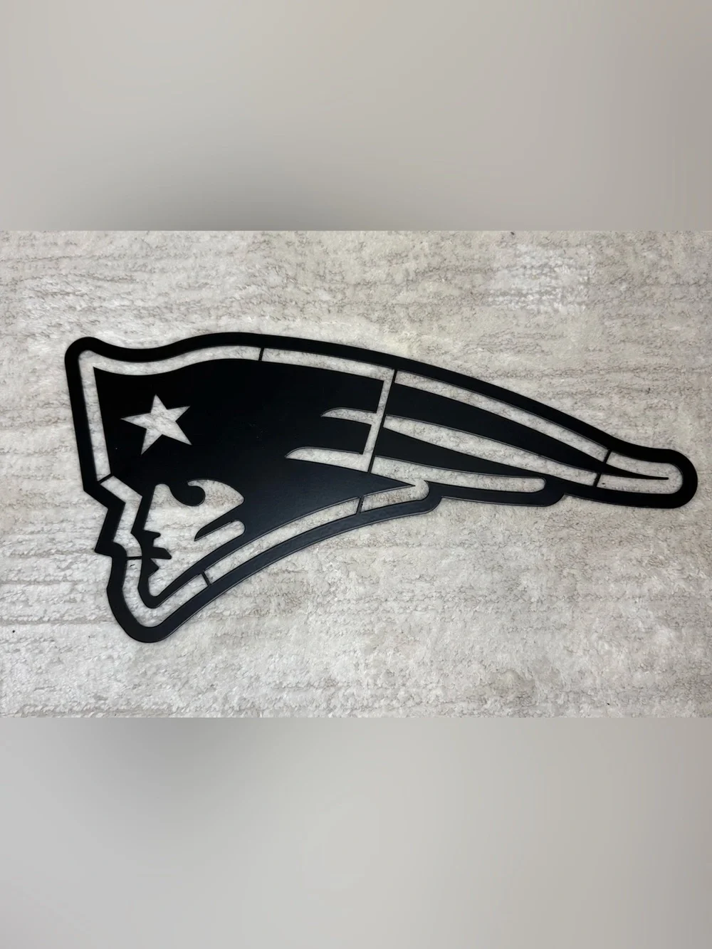 New England Patriots Metal Wall Art Black Football Fan Decor NFL Style Sign NEW